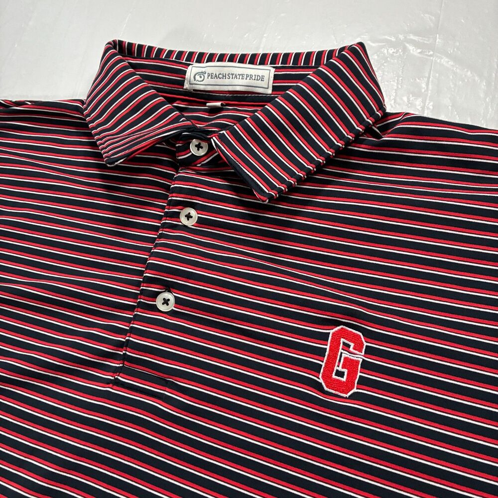 Georgia Bulldogs Peach State Pride Polo Men's Large Black and Red NCAA College